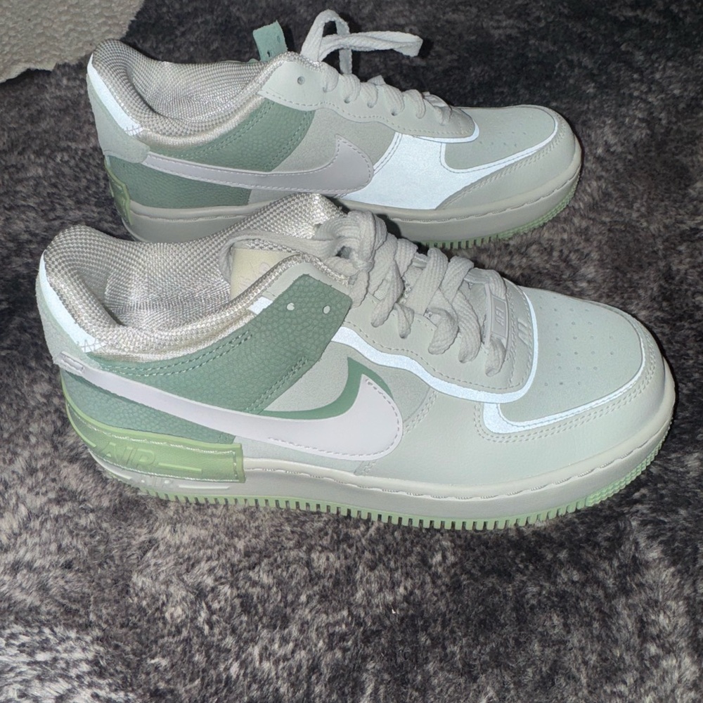 Nike Air Force 1 Low Green and White Sneakers